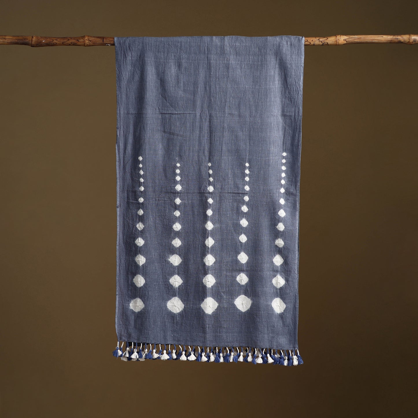 Kutch Handwoven Organic Kala Cotton Bandhani Stole 66