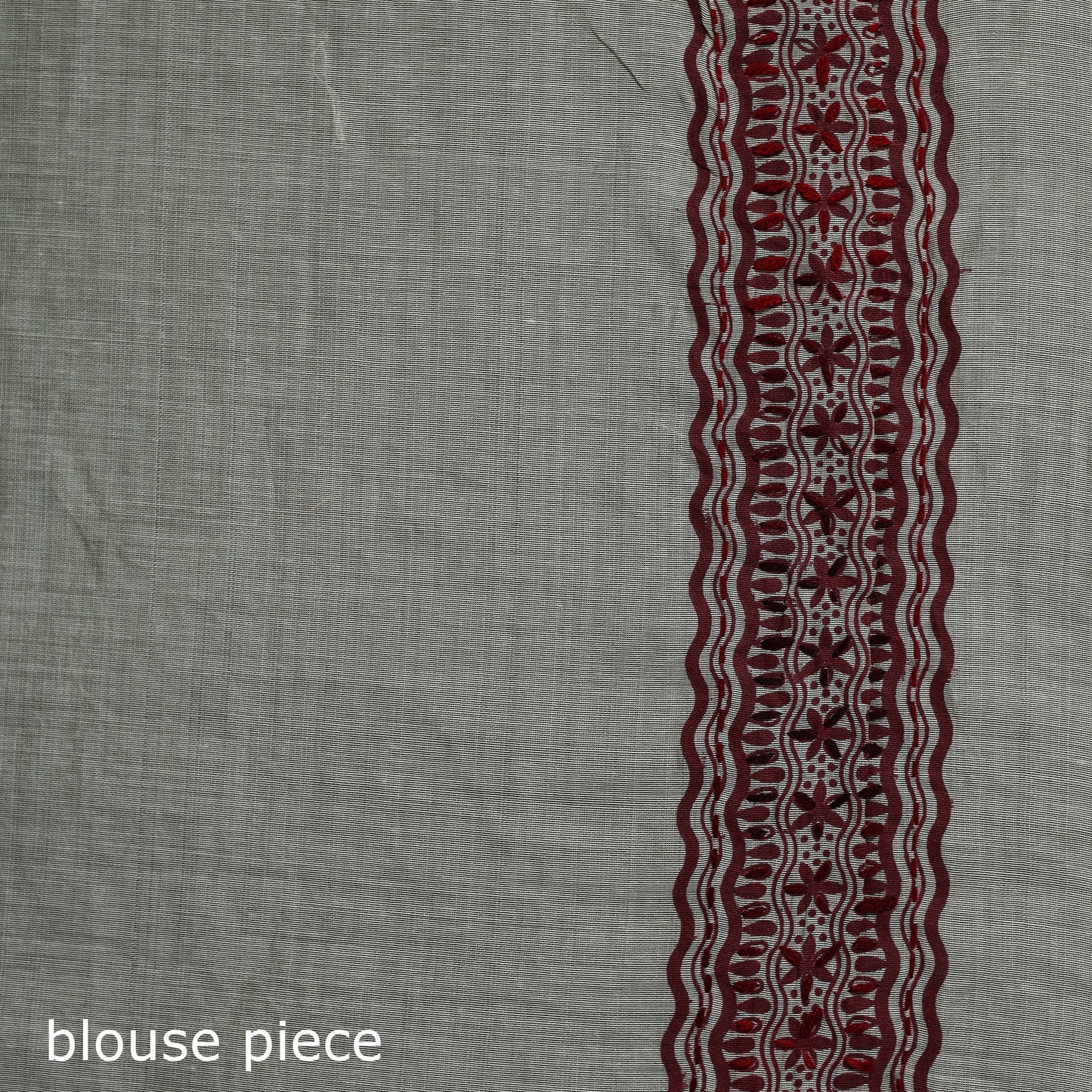 White - Bengal Kantha Hand Embroidery Silk Cotton Chapa Work Saree 03