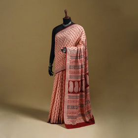 Bagh Hand Block Print Natural Dyed Cotton Saree 03