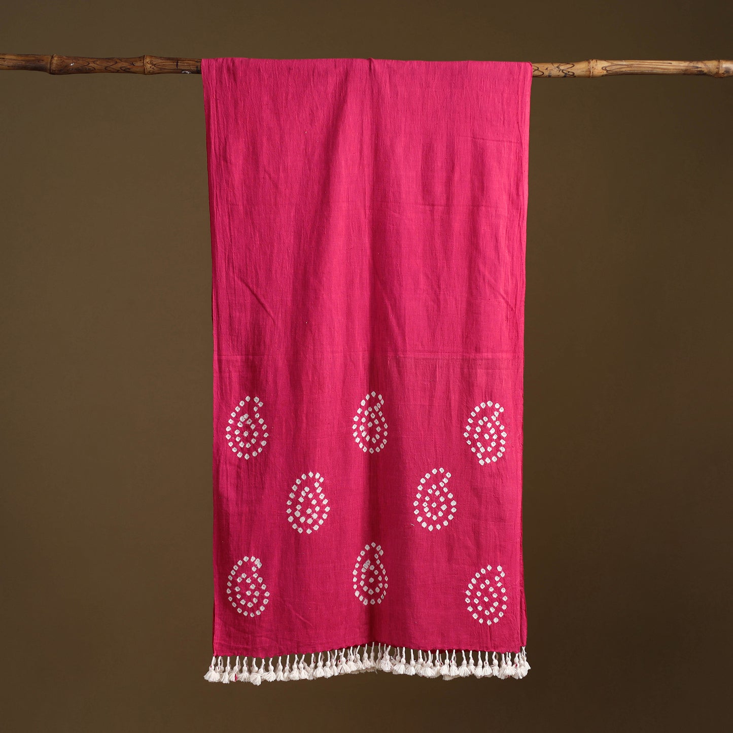 Kutch Handwoven Organic Kala Cotton Bandhani Stole 65