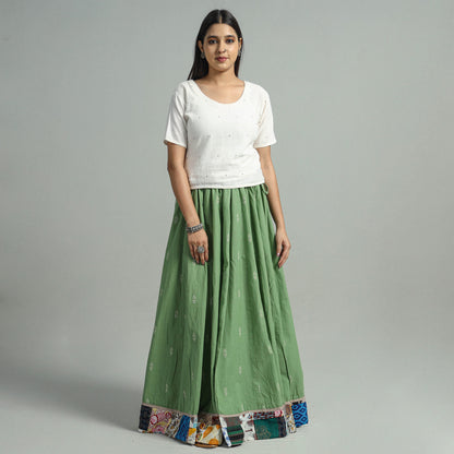 Green - Jacquard Patchwork 24 Kali Cotton Long Skirt 41