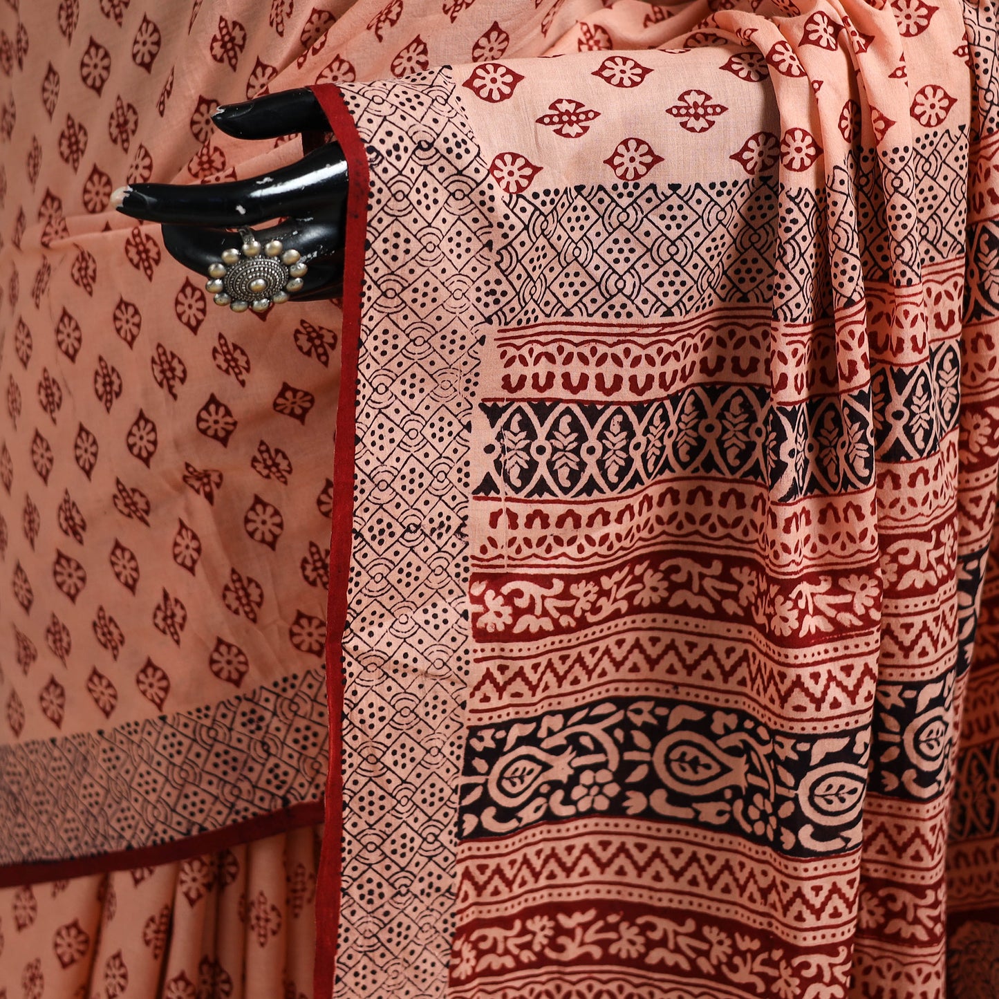 Bagh Hand Block Print Natural Dyed Cotton Saree 03