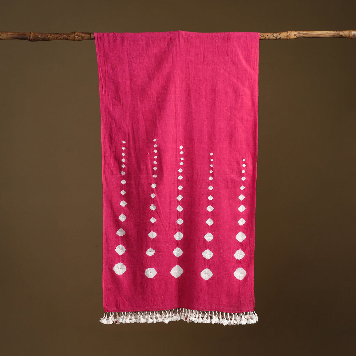 Kutch Handwoven Organic Kala Cotton Bandhani Stole 63