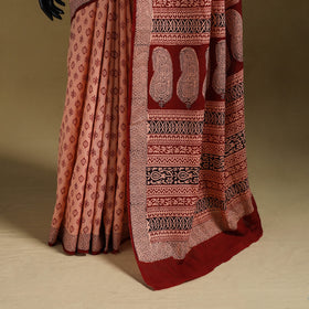 Bagh Hand Block Print Natural Dyed Cotton Saree 03