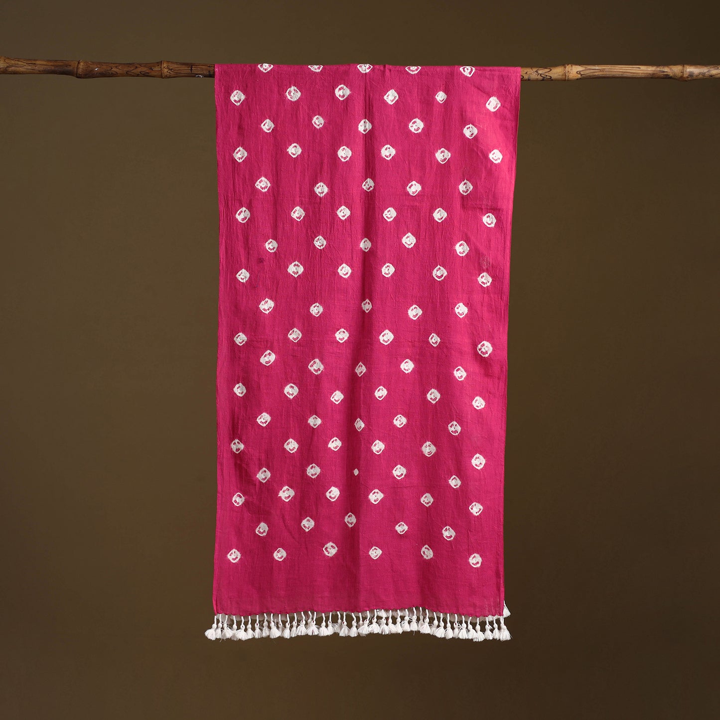 Kutch Handwoven Organic Kala Cotton Bandhani Stole 62