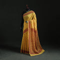 Yellow - Bengal Kantha Hand Embroidery Silk Cotton Chapa Work Saree 05