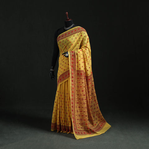 Bengal Kantha Hand Embroidery Silk Cotton Chapa Work Saree 05
