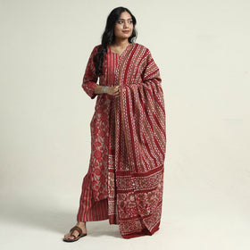 Batik Kurta with Palazzo & Dupatta Set
