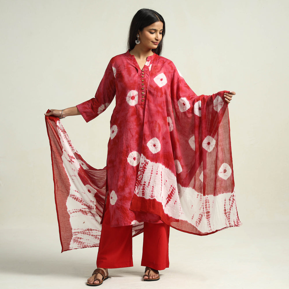 Shibori Kurta with Palazzo & Dupatta Set
