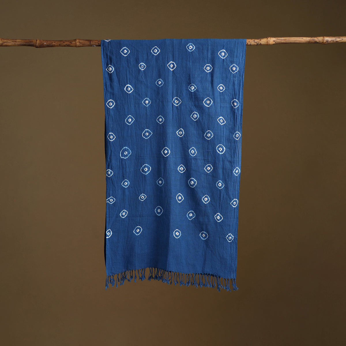 Kutch Handwoven Organic Kala Cotton Bandhani Stole 60