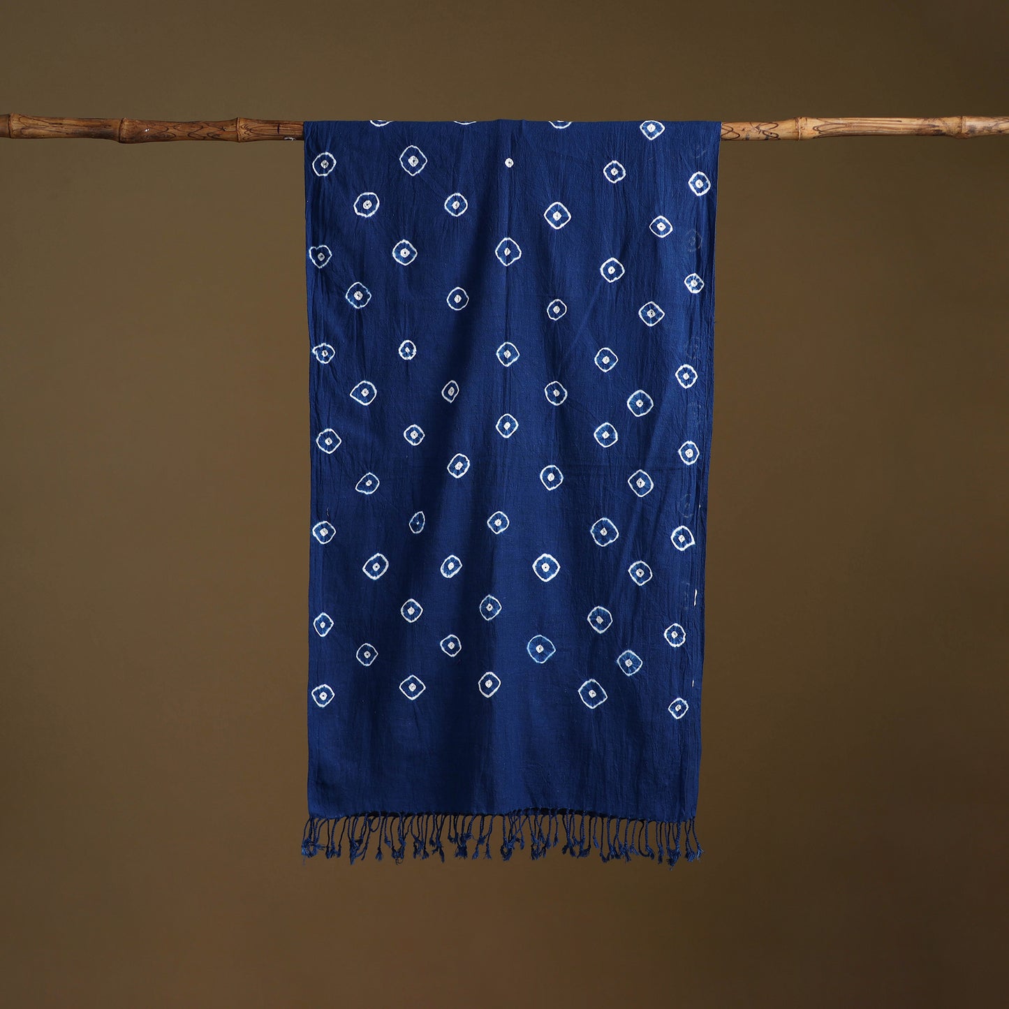 Kutch Handwoven Organic Kala Cotton Bandhani Stole 59