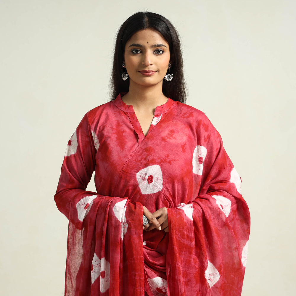 Shibori Kurta with Palazzo & Dupatta Set
