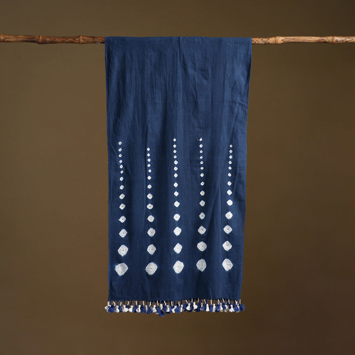 Kutch Handwoven Organic Kala Cotton Bandhani Stole 58