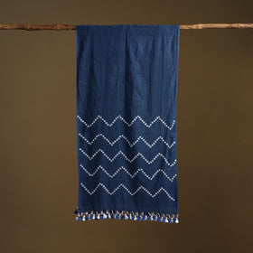 Kutch Handwoven Organic Kala Cotton Bandhani Stole 57