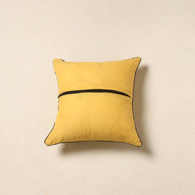 Yellow - cotton sanganeri cushion cover 15 - handcrafted