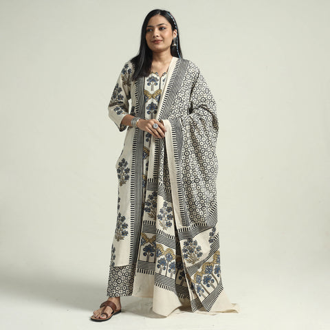  Ajrakh Kurta With Palazzo & Dupatta Set
