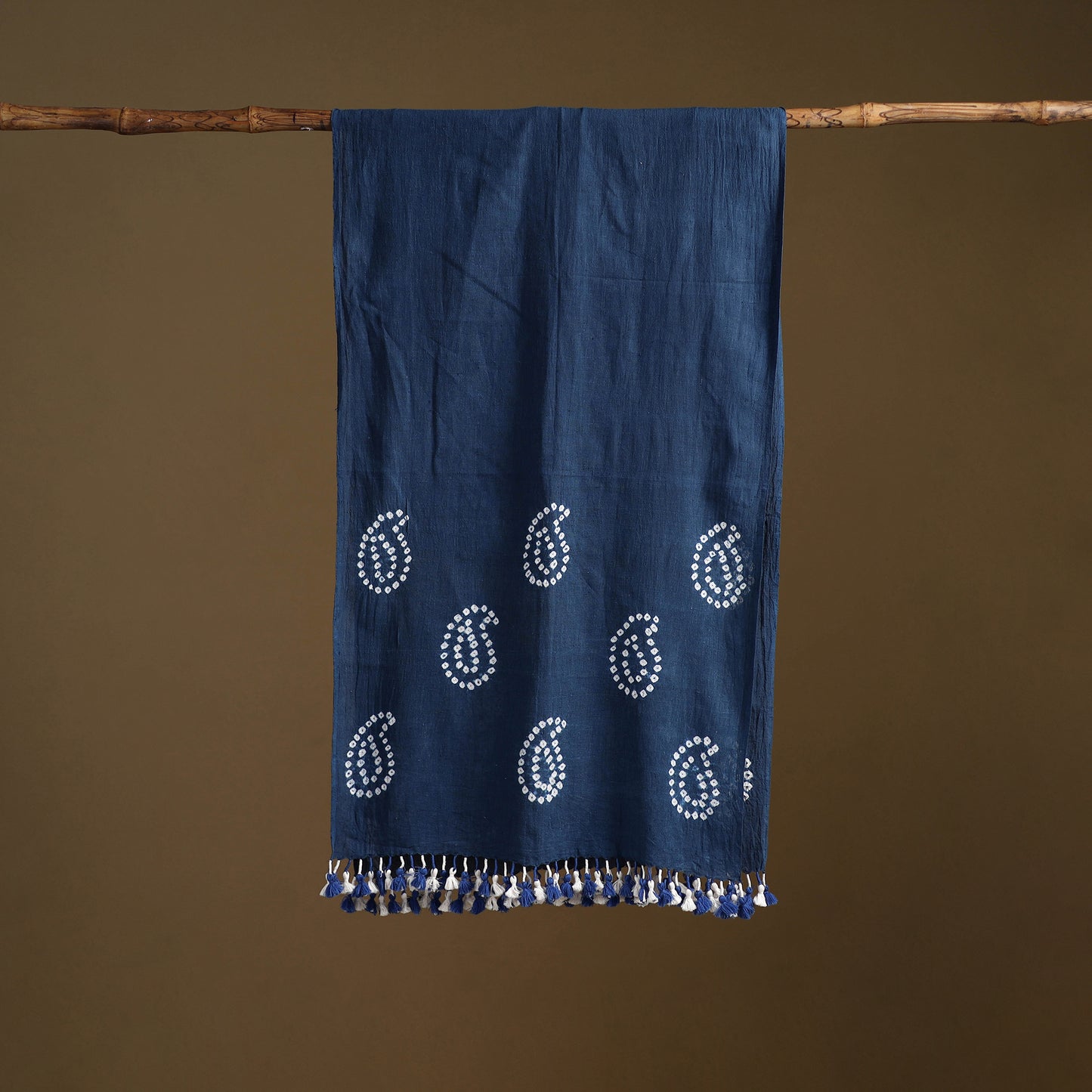 Kutch Handwoven Organic Kala Cotton Bandhani Stole 56