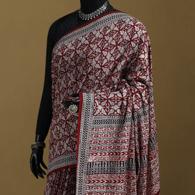 Bagh Hand Block Print Natural Dyed Cotton Saree 02