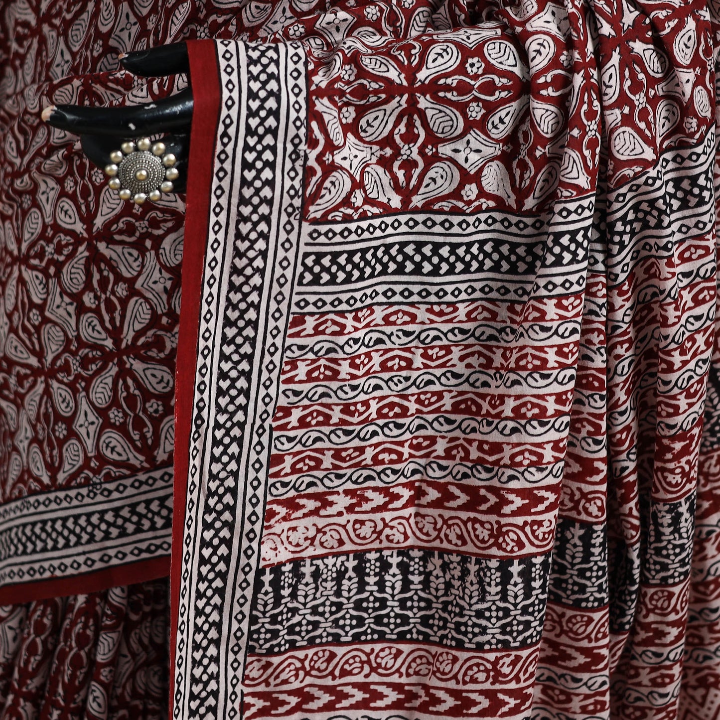 Bagh Hand Block Print Natural Dyed Cotton Saree 02