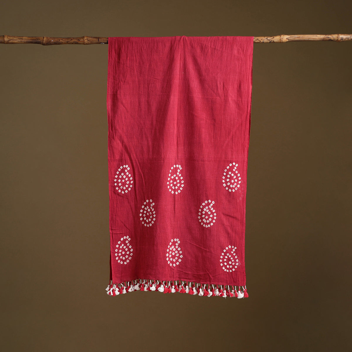 Kutch Handwoven Organic Kala Cotton Bandhani Stole 54