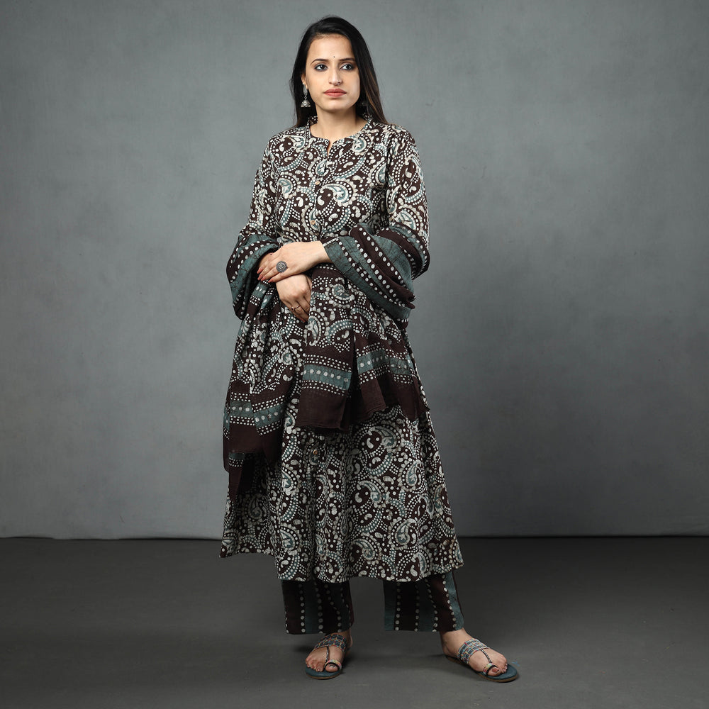 Batik Kurta with Palazzo & Dupatta Set
