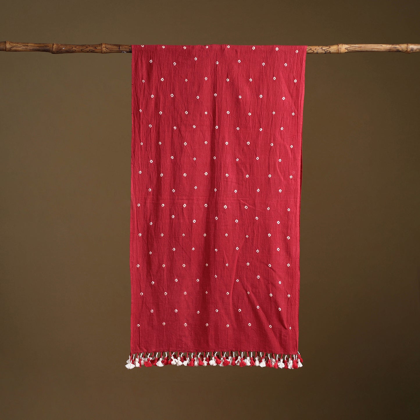 Kutch Handwoven Organic Kala Cotton Bandhani Stole 53