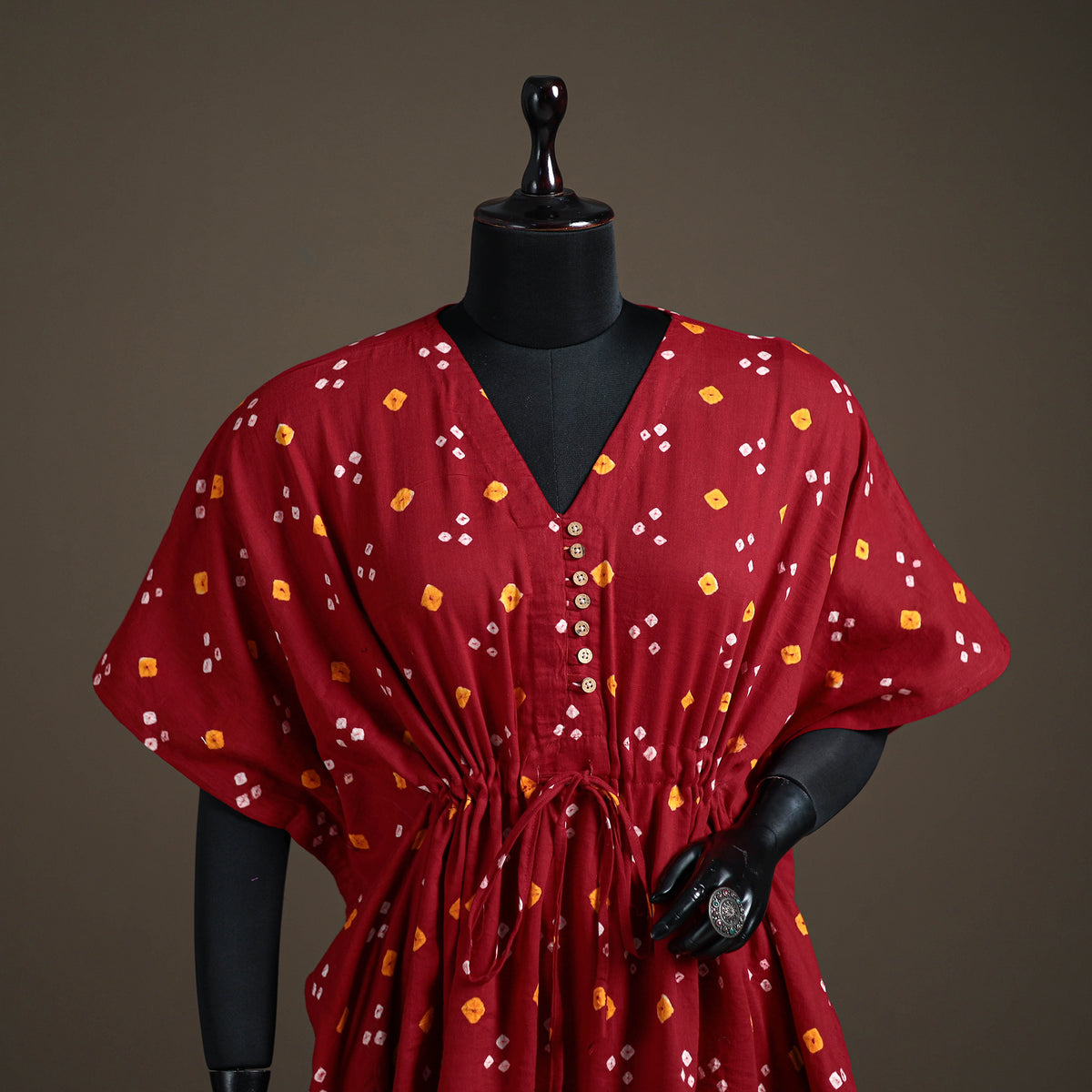 Bandhani Tie-Dye Cotton Short Kaftan 70