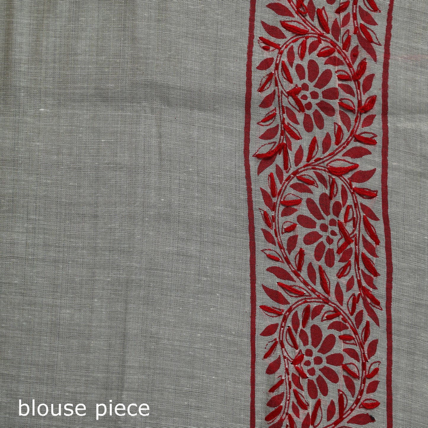 White - Bengal Kantha Hand Embroidery Silk Cotton Chapa Work Saree 06