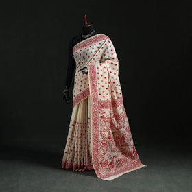 Bengal Kantha Hand Embroidery Silk Cotton Chapa Work Saree 07