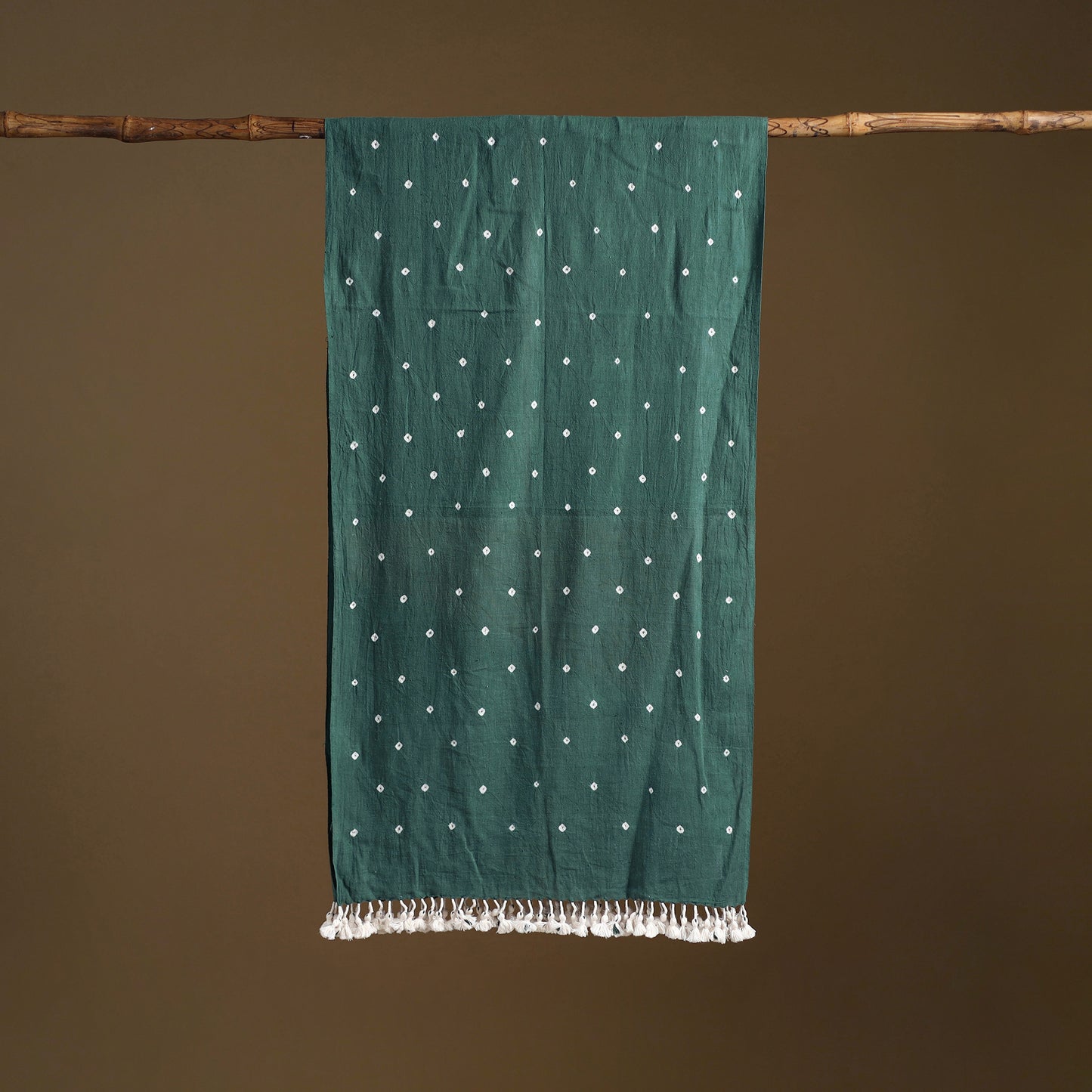 Kutch Handwoven Organic Kala Cotton Bandhani Stole 49