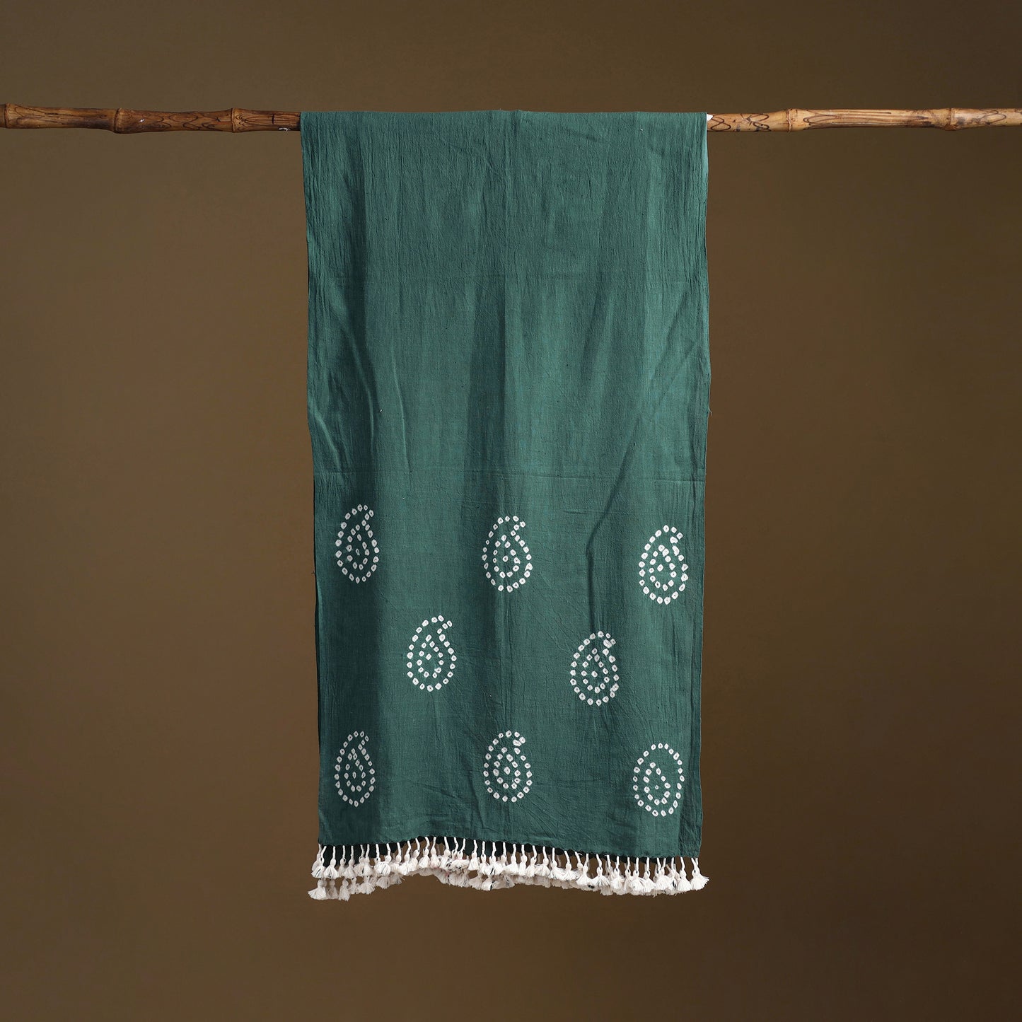 Kutch Handwoven Organic Kala Cotton Bandhani Stole 48