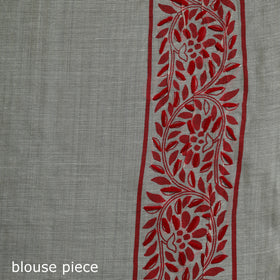 Bengal Kantha Hand Embroidery Silk Cotton Chapa Work Saree 07