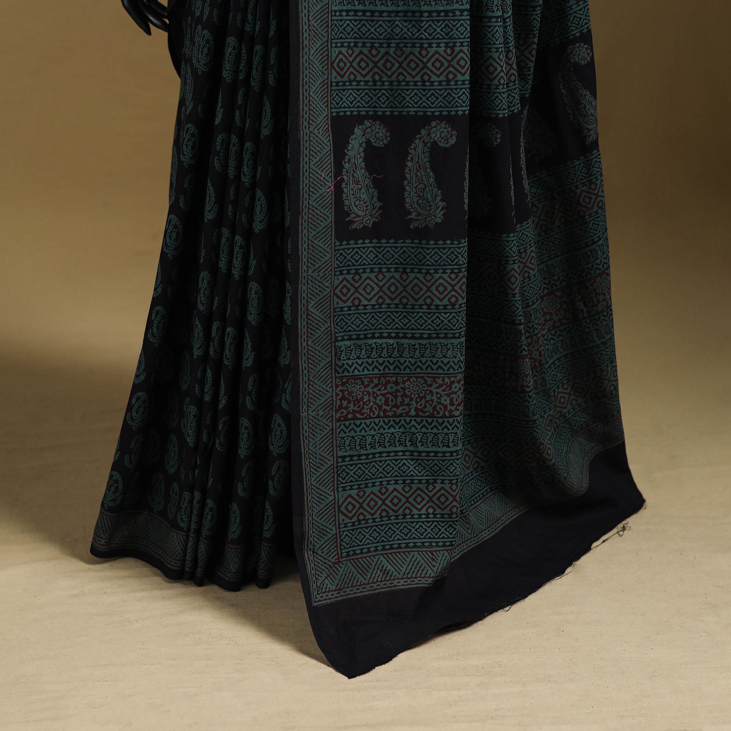 Bagh Hand Block Print Natural Dyed Cotton Saree 04