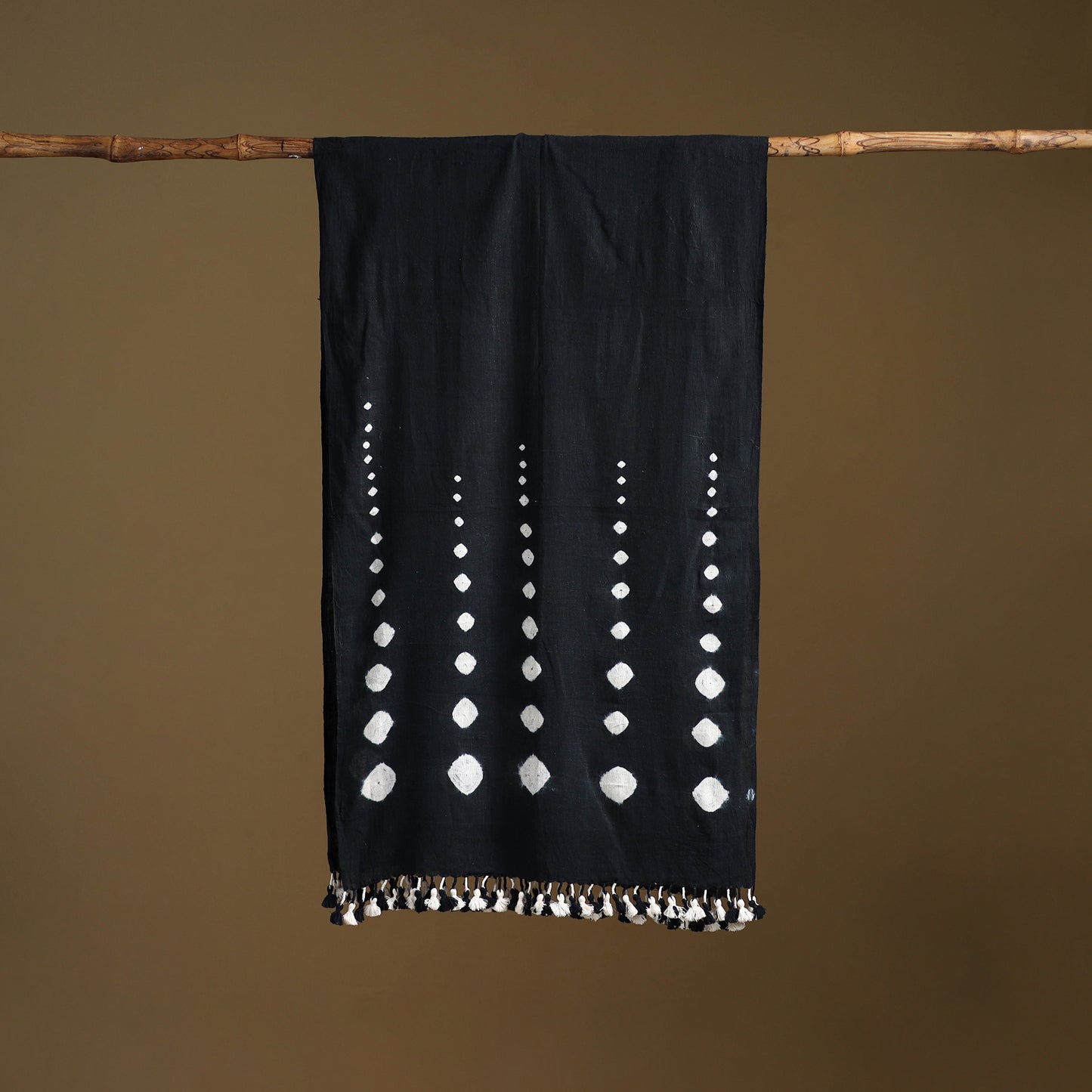 Kutch Handwoven Organic Kala Cotton Bandhani Stole 46