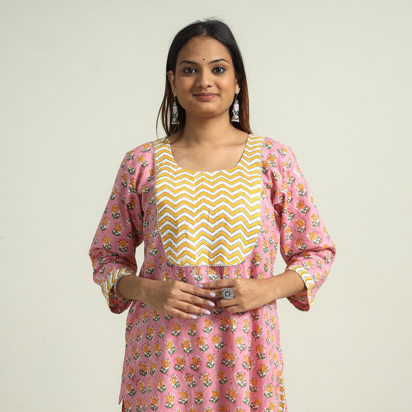 Sanganeri Block Printed Cotton Kurta with Sharara Set
