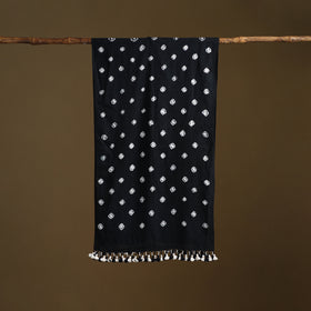 Kutch Handwoven Organic Kala Cotton Bandhani Stole 43