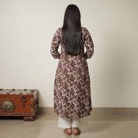 Buy Hand Batik Printed Cotton A-Line Kurta for Women