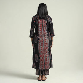 Ajrakh Kurta With Palazzo & Dupatta Set
