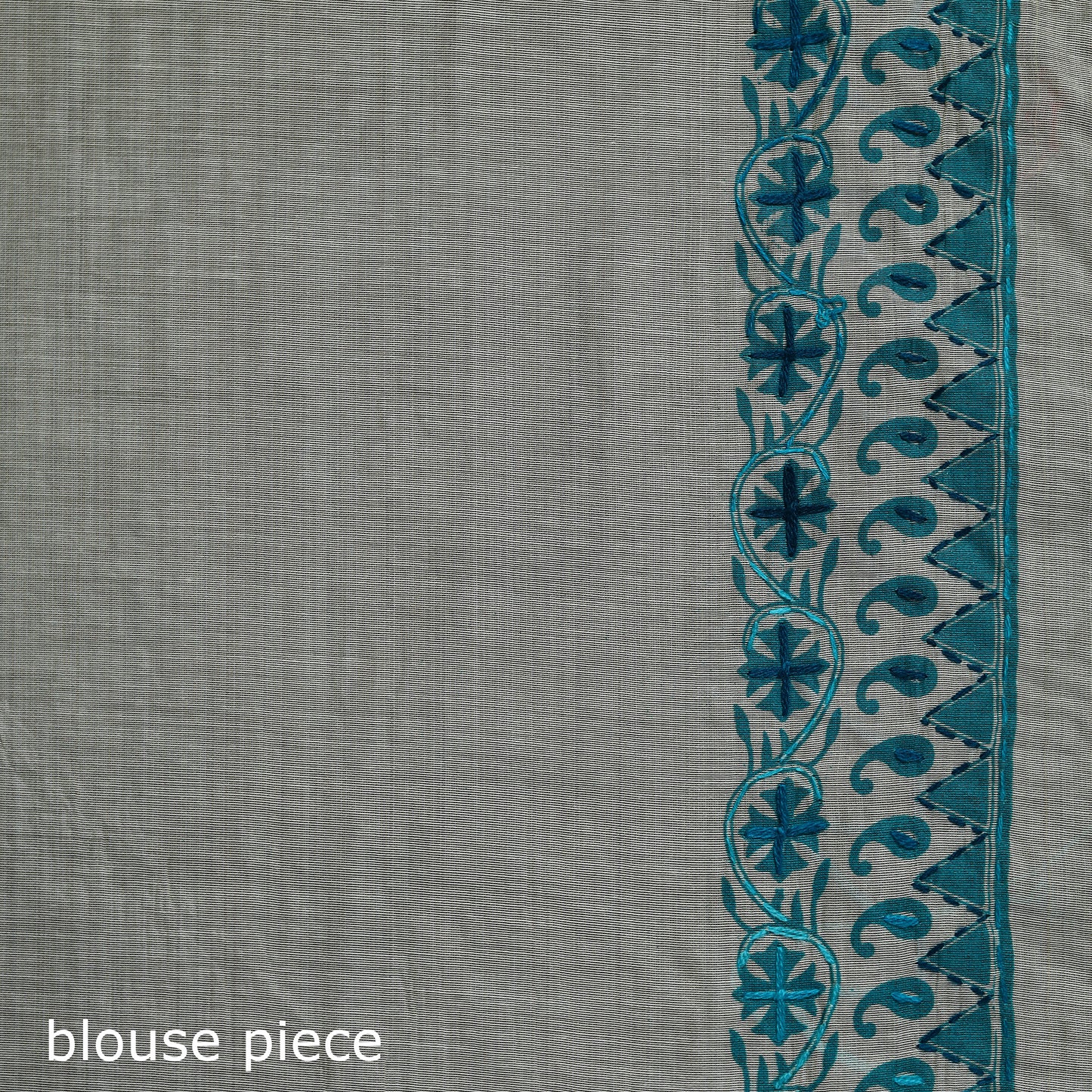 White - Bengal Kantha Hand Embroidery Silk Cotton Chapa Work Saree 08