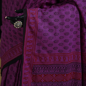 Bagh Hand Block Print Natural Dyed Cotton Saree 05