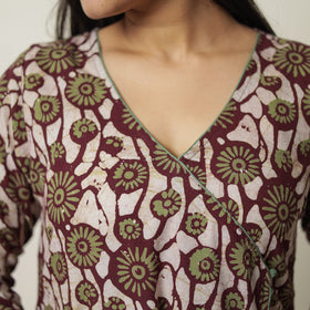 Buy Hand Batik Printed Cotton A-Line Kurta for Women