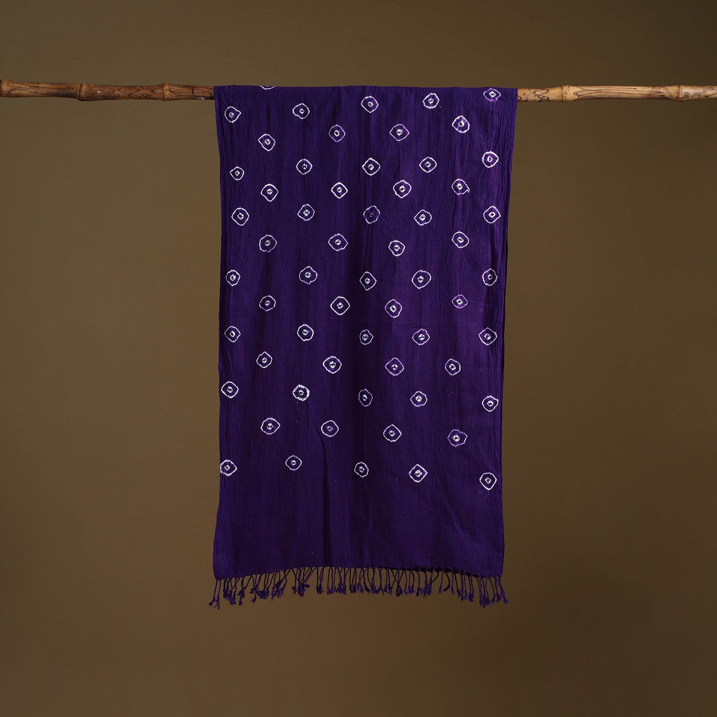 Kutch Handwoven Organic Kala Cotton Bandhani Stole 41