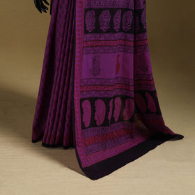 Bagh Hand Block Print Natural Dyed Cotton Saree 05