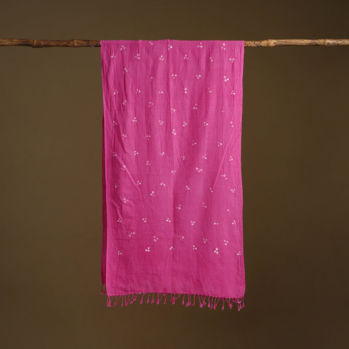 Kutch Handwoven Organic Kala Cotton Bandhani Stole 40