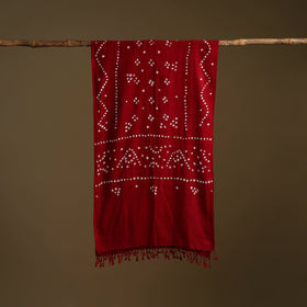 Kutch Handwoven Organic Kala Cotton Bandhani Stole 38