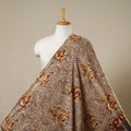 Beige - printed cotton kalamkari fabric 02 - handcrafted