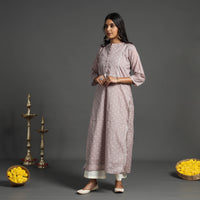 Light Pink - Handwoven Cutwork Cotton Banarasi Kurta 02