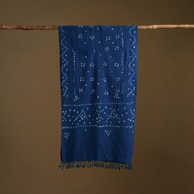 Kutch Handwoven Organic Kala Cotton Bandhani Stole 37