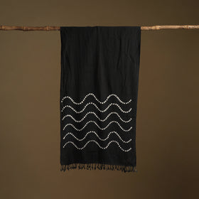 Kutch Handwoven Organic Kala Cotton Bandhani Stole 36