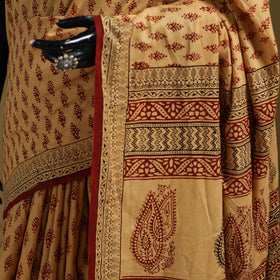 Bagh Hand Block Print Natural Dyed Cotton Saree 06